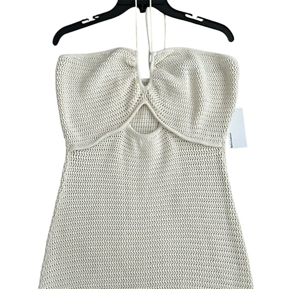 NWT Reformation Venete Open Knit Dress Halter Gossamer Ivory Midi Dress size XL - Picture 5 of 12